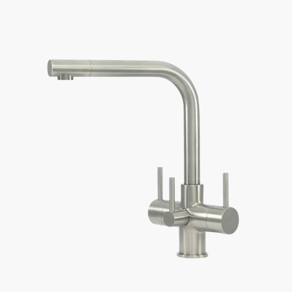 Robinet trois voies avec filtre Sorrento 3 leviers design italien chrome brossé