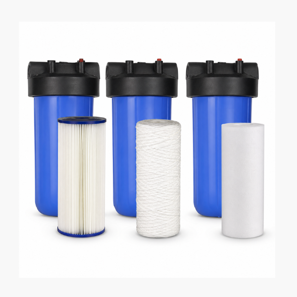 Système de filtration d'eau privée à 3 niveaux (boîtiers et cartouches)