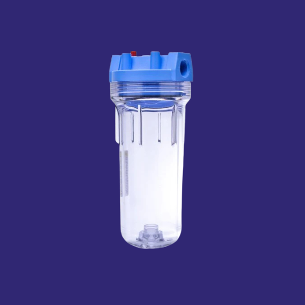 Boîtier de filtre transparent 10 pouces à orifice 3/4 pouces, avec étrier de fixation et clé (H1034C)