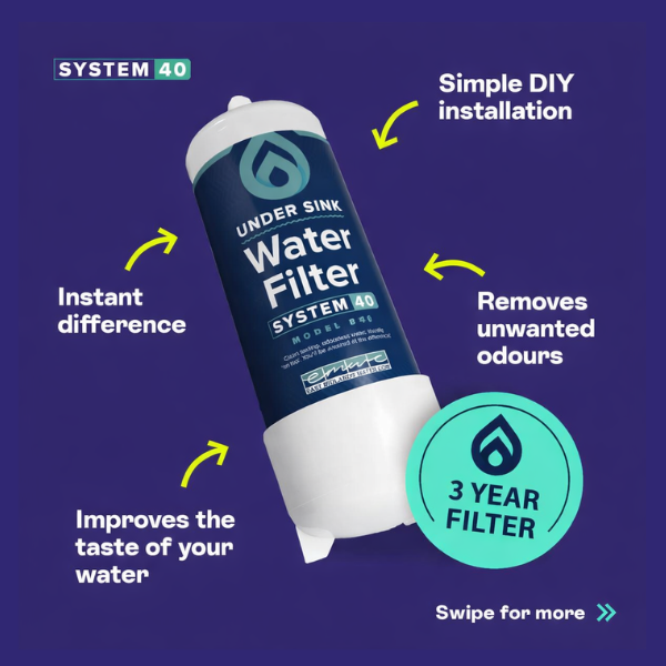 Eco Filters System 40 – Filtre à eau sous évier 3 ans, 40 000 L