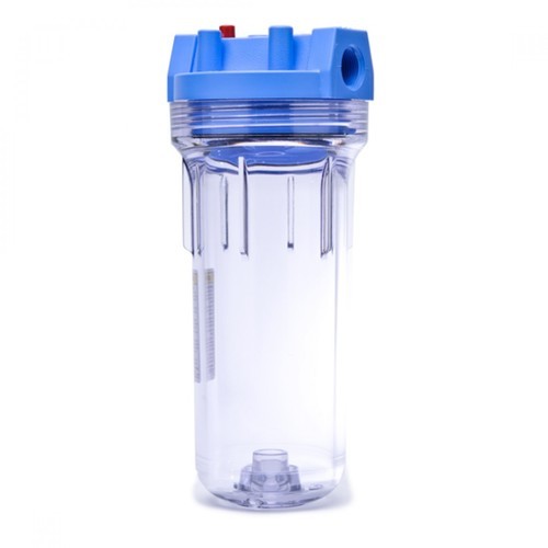 Boîtier de filtre transparent 10 pouces à orifice 3/4 pouces, avec étrier de fixation et clé (H1034C)