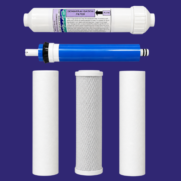 Kit de filtres 6 mois RO/DI avec membrane – Remplacement haute pureté pour systèmes RO