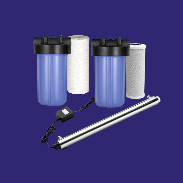 Filtration de récupération d'eau de pluie à haut débit avec filtre UV 48 LPM