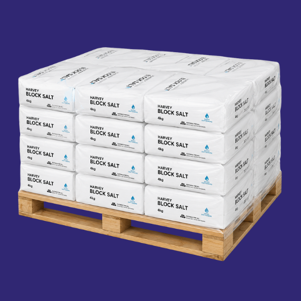 Blocs de sel 1 palette complète (120 paquets), 2 blocs de 4 kg par paquet