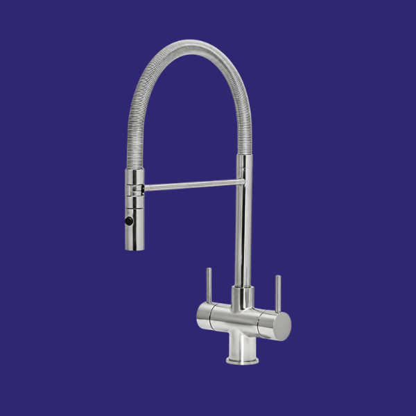 Aquila 2 lever Italian design three way tap & filter Brushed Chrome