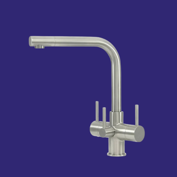 Robinet trois voies avec filtre Sorrento 3 leviers design italien chrome brossé